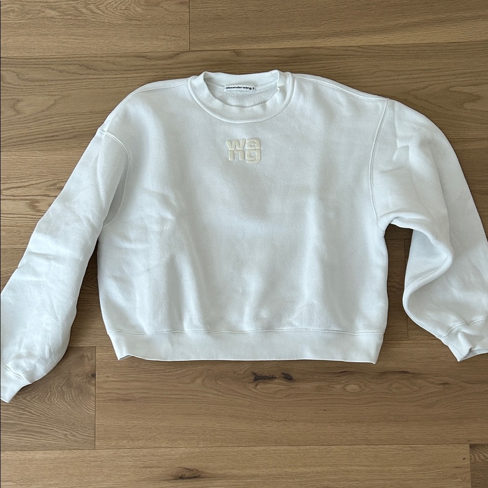 T by Alexander Wang White Puff Logo Sweatshirt